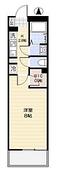 マーガレット 2階1Kの間取り