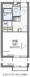 レオパレスフローラ2 1Kの間取図画像