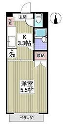 ヒルズ白楽 1Kの間取図画像