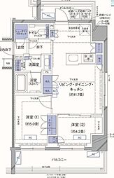 ラティエラ横濱大通り公園 2LDKの間取図画像
