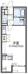 レオネクストオールリバー ワンルームの間取図画像