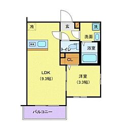 JR青梅線 羽村駅 徒歩8分の賃貸アパート 1階1LDKの間取り