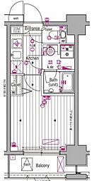 ガーラ・プレシャス川崎 1Kの間取図画像