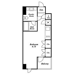 都営浅草線 三田駅 徒歩3分の賃貸マンション 3階ワンルームの間取り