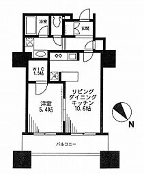 東京ツインパークスレフトウィング 1LDKの間取図画像