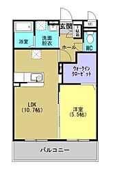 ライズカーサ 1LDKの間取図画像