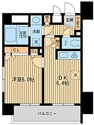 ラポール三田 9階1DKの間取り