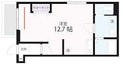 QUIET CRAB HOUSE mix弘明寺II ワンルームの間取図画像