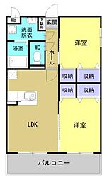 Ｂｌｉｓｓ小池原 301 3階2LDKの間取り