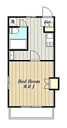 小田急小田原線 玉川学園前駅 徒歩5分の賃貸アパート 1階1DKの間取り