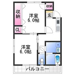 ソルトテラス 3階2Kの間取り