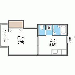 サンライズハイツ 1DKの間取図画像