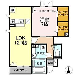 ドヌール井草B 1階1LDKの間取り