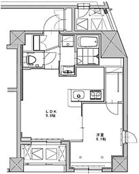 JR総武線 千駄ケ谷駅 徒歩4分の賃貸マンション 2階1LDKの間取り