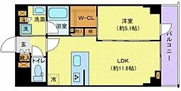 東武伊勢崎線 竹ノ塚駅 徒歩10分の賃貸マンション 4階1LDKの間取り