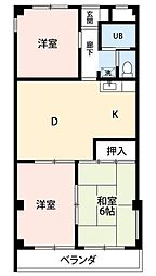武蔵野レジデンス 3DKの間取図画像
