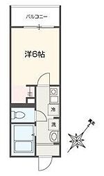 MELLAS武蔵藤沢 1Kの間取図画像