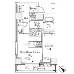 オーパスレジデンス南青山 6階1LDKの間取り