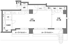 カスタリアお茶の水 7階1LDKの間取り