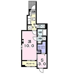 シャ・グリーJ 1階1SKの間取り