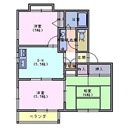 Ｅｔｅｒｕｎａ Ｇｒａｔｉｔｕｄ 1階3DKの間取り