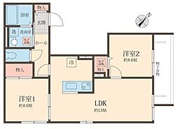 さいたま市岩槻区美園東一丁目計画 1階2LDKの間取り