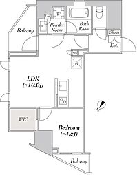 ルミーク北品川 6階1LDKの間取り