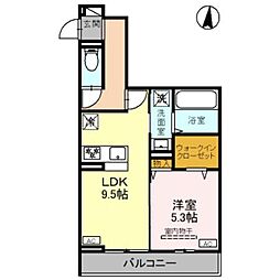 Dアヴァンス千間台東A 1LDKの間取図画像
