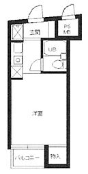 スカイコート西新宿第2 3階ワンルームの間取り