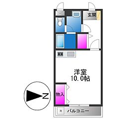 ビィラ今里 ワンルームの間取図画像