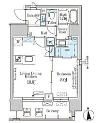 PARKAXIS上野EAST 1LDKの間取図画像
