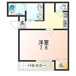 阪急京都本線 茨木市駅 徒歩10分の賃貸アパート 3階1Kの間取り