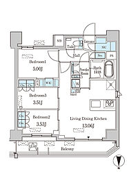 ＪＰ　ｎｏｉｅ　西蒲田 13階3LDKの間取り