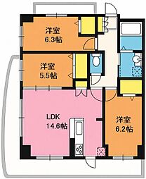 グランドソナ上尾 3LDKの間取図画像