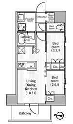 nidoMINOWA 2LDKの間取図画像