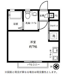 東京メトロ丸ノ内線 新高円寺駅 徒歩3分の賃貸アパート 2階ワンルームの間取り