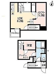 robot home 松本 2階1LDKの間取り