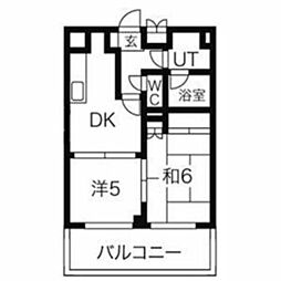 ヴェルハイム小金井2 2DKの間取図画像