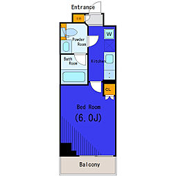 JR京浜東北・根岸線 大井町駅 徒歩5分の賃貸マンション 4階1Kの間取り