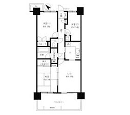 グランデュオ北街区 3DKの間取図画像