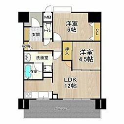 フェニックス堺東 2LDKの間取図画像