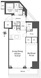 アイフラット文京本駒込 2階1LDKの間取り