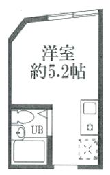 カモミール阿佐谷 2階ワンルームの間取り