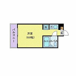 タッシ国立 ワンルームの間取図画像