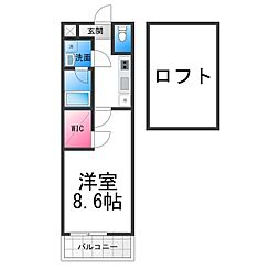 フジパレス北清水町2番館 1Kの間取図画像