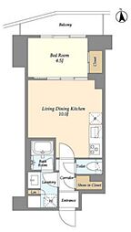 コンフォリア竹ノ塚イースト 1LDKの間取図画像