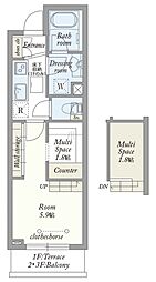 練馬区中村3丁目マンション 1SKの間取図画像