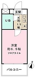 トレンタハウス桜新町 4階1Kの間取り