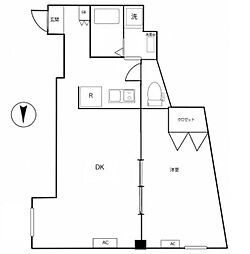 FLレジデンス新宿2 1DKの間取図画像