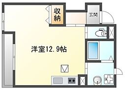 Skywing Hills 1階ワンルームの間取り